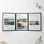 Modern Zuhause Logo Real Anwesen Black/Gold Brosch Dreifach Gefaltete Karte (Innenseite)