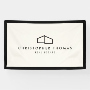 Modern Zuhause Logo Real Anwesen, Realtor Elfenbei Banner