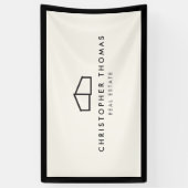 Modern Zuhause Logo Real Anwesen, Realtor Elfenbei Banner (Vertikal)
