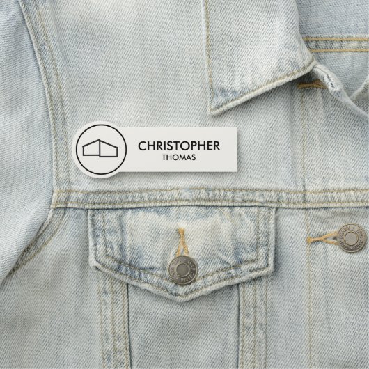 Modern Zuhause Logo Real Anwesen, Realtor Elfenbei Namensschild (Beispiel)