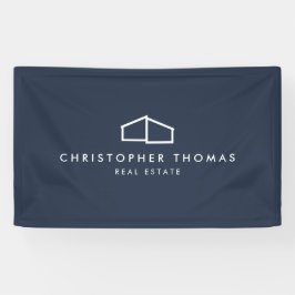 Modern Zuhause Logo Real Anwesen, Realtor Navy Blu Banner