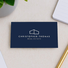 Modern Zuhause Logo Real Anwesen, Realtor Navy Blu Visitenkarte