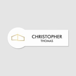 Modern Zuhause Logo Real Anwesen, Realtor Weiß/Gol Namensschild