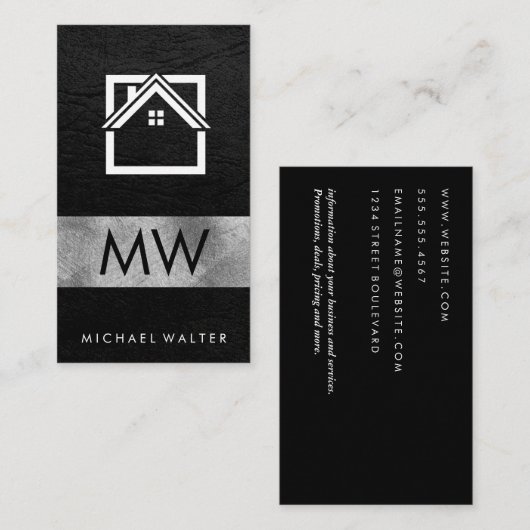 Modern Zuhause Real Anwesen Logo Visitenkarte (Vorne/Hinten)