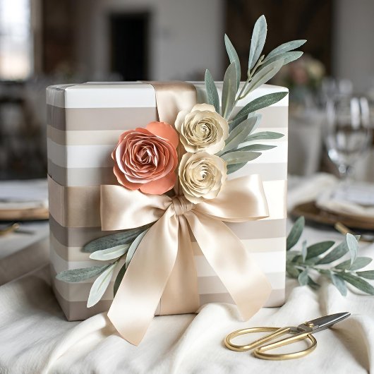 Moderna Linear | Alabster & Bone Geschenkpapier