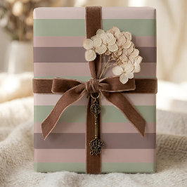 Moderna Linear | Gealterter Salbei & Teerose Geschenkpapier