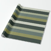 Moderna Linear | Gealterter Salbei und Wintermoos Geschenkpapier (Ungerollt)
