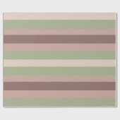 Moderna Linear | Gedämpftes Salbei und Teerose Geschenkpapier (Flach)