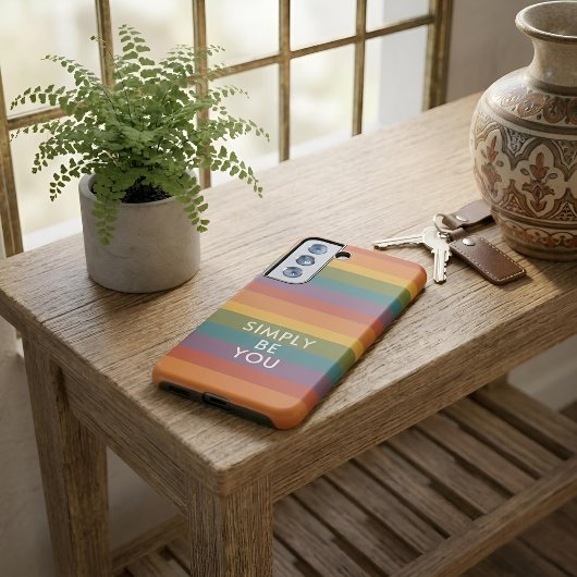 Moderna Linear | MCM Regenbogen sei du selbst Samsung Galaxy Hülle