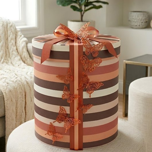 Moderna Linear | Terrakotta & Aprikose Geschenkpapier