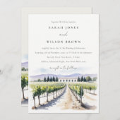 Moderna Moda acuarela Vineyard Boda paisajístico Einladung (Vorne/Hinten)
