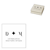 Modernas Iniciales boda con dirección de retorno Gummistempel (Stempel)