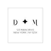 Modernas Iniciales boda con dirección de retorno Gummistempel (Prägung)