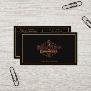 ModernBarbershop Barber Pole Elegante Schwarze Loy Visitenkarte