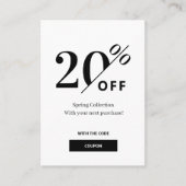 ModernBlack & White Discount Card Rabattkarte (Vorderseite)