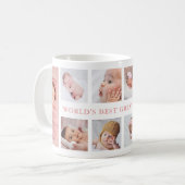 Moderne 10-Foto-Rosa Weltbeste Urgroßmutter Kaffeetasse (Vorderseite Links)