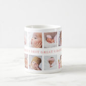 Moderne 10-Foto-Rosa Weltbeste Urgroßmutter Kaffeetasse (Mittel)