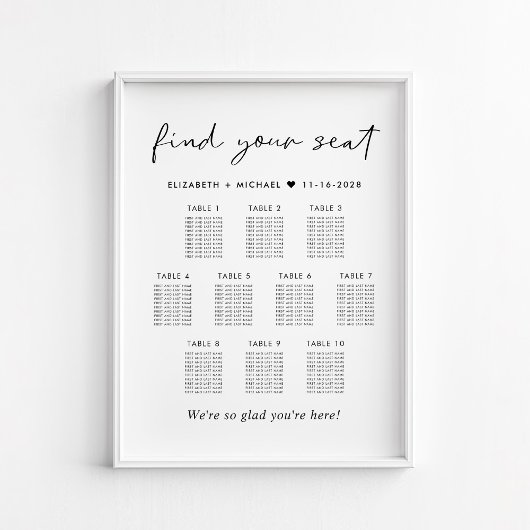 Moderne 10 Tafelübersicht Poster