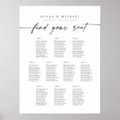 Moderne 10 Tische finden Ihre Sitzkarte Poster (Vorne)