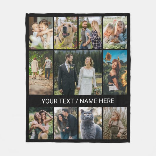 Moderne 11 Multi-Foto Collage Keepake Fleecedecke (Vorderseite)