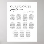 Moderne 11 Tische Begrüßungssitzkarte Poster (Vorne)