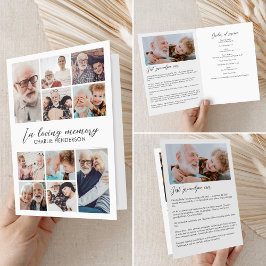 Moderne 12-Foto-Beerdigung für das liebende Gedäch Programm