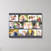 Moderne 12 Foto Mauerwerk Grid Gray Stretched Lein Leinwanddruck (Vorderseite)