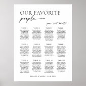 Moderne 12 Tische Begrüßungssitzkarte Poster (Vorne)