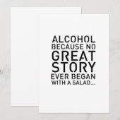 Moderne 12x18 Table - Zeichen für Alkohol Einladung (Vorne/Hinten)