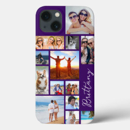 Moderne 13 Collage Signature Name Your Color Case-Mate iPhone Hülle