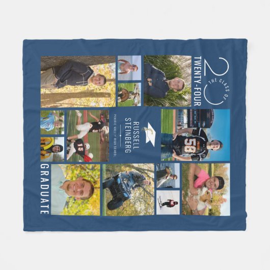 Moderne, 13 Jahre lange Collage Class - benutzerde Fleecedecke (Vorderseite (Horizontal))