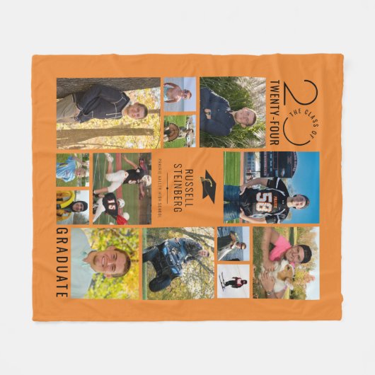 Moderne, 13 Jahre lange Collage Class - benutzerde Fleecedecke (Vorderseite (Horizontal))