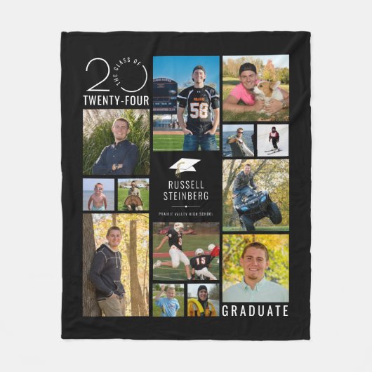 Moderne, 13 Jahre lange Collage Class - benutzerde Fleecedecke (Vorderseite)