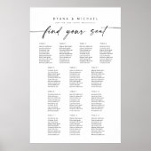 Moderne 13 Tische finden Ihre Sitzkarte Poster (Vorne)