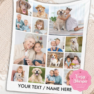 Moderne 14-Foto-Collage Personalisierte Familie Ha Sherpadecke