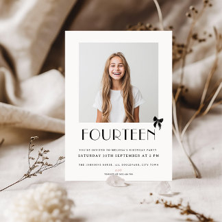 Moderne 14. Teenager-Foto-Vierzehnte Geburtstagsfe Einladung