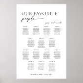 Moderne 14 Tische Begrüßungskarte Poster (Vorne)