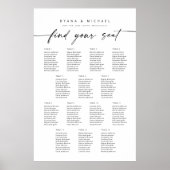 Moderne 14 Tische finden Ihre Sitzkarte Poster (Vorne)