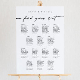 Moderne 14 Tische finden Ihre Sitzkarte Poster