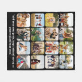 Moderne 16 Fotocollage mit Zitat Fleecedecke (Vorderseite (Horizontal))