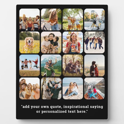 Moderne 16 Fotocollage mit Zitat Fotoplatte (Vorderseite)