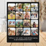 Moderne 16 Fotocollage mit Zitat Fotoplatte<br><div class="desc">Erstellen Sie Ihre eigene Foto-Darstellungsplakette mit 16 Ihrer Bilder in einer modernen Gitterkollektion zusammen mit Ihrem bevorzugten inspirierenden Zitat oder personalisierten Text in einfacher Typografie.</div>
