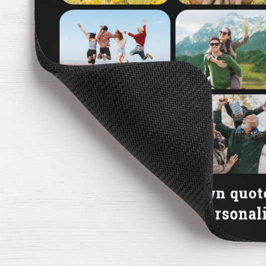 Moderne 16 Fotocollage mit Zitat Mousepad (Ecke)