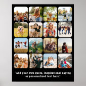 Moderne 16 Fotocollage mit Zitat Poster (Vorne)