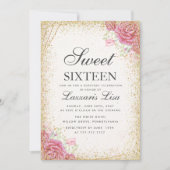Moderne 16 . Geburtstag Überraschung Blumengeburt Einladung (Vorderseite)