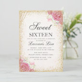 Moderne 16 . Geburtstag Überraschung Blumengeburt Einladung (Stehend Vorderseite)