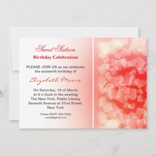 moderne 16. Geburtstagsfeier Einladung (Vorderseite)
