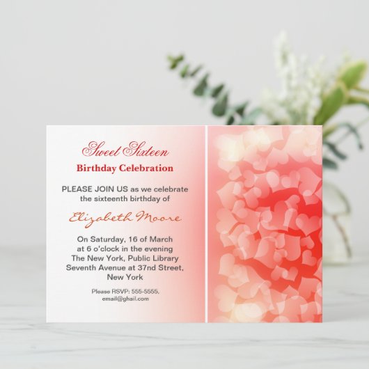 moderne 16. Geburtstagsfeier Einladung (Stehend Vorderseite)