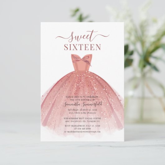 Moderne 16. Geburtstagsparty Einladung (Stehend Vorderseite)