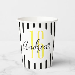 Moderne 16. Geburtstagsparty Papier-Tasse Pappbecher